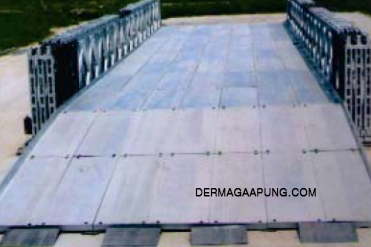 Bailey bridge(CB-200, Double-lanes,approach slabs are set at both bridge ends)